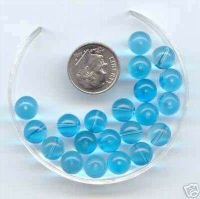 Glass bead round 4mm Aqua - Pack of 10