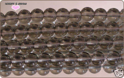 6mm Glass bead round smoke- Pack of 10