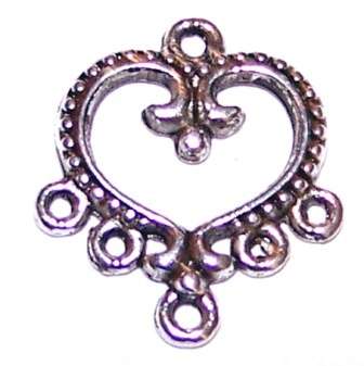Charms nickel open heart w/loops 41g 30pcs