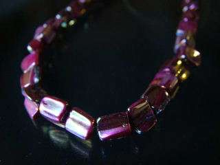 Shell string cubes pink 40cm