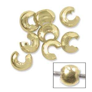 Crimp cover base metal goldplated ±100pcs