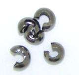 Crimp cover base metal Black Nickel  - Pack of 10