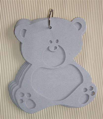 Scrapbook Cut-Out Hardboard Album with Rings. TEDDY BEAR