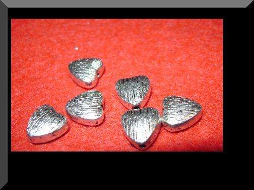 Heart Silver Spacer, 8mm