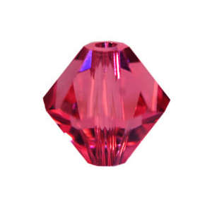Indian Pink Faceted Acrylic Bicone - 8mm