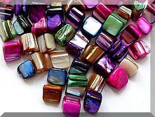 100 x Assorted Mother of Pearl Shell Cube Nuggets