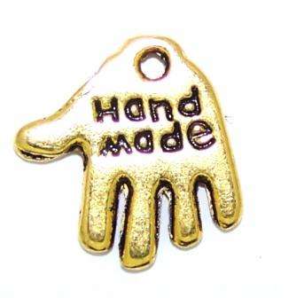"SALE" - Goldtone "Hand Made" Charm 10mm - 1pc
