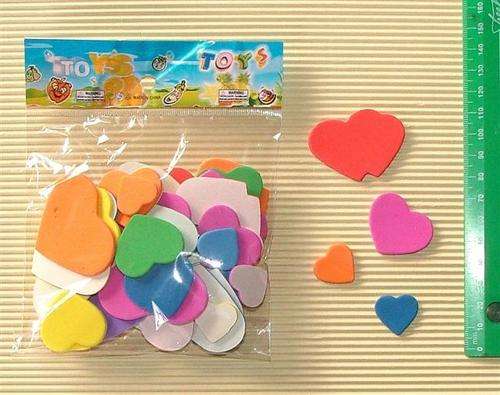 Foam Stickers, Hearts x +-50 - 80 per pack