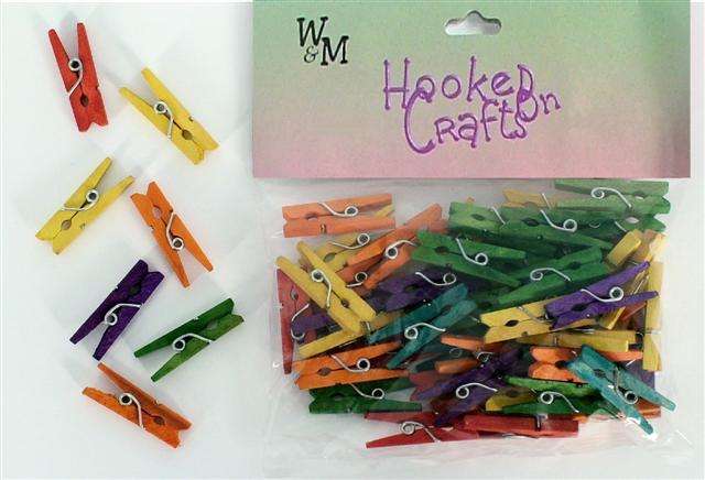Color Wood Peg, 25mm, Assorted colors, Quantity 50