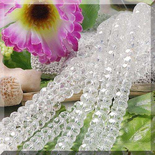 WOW!!! LARGE Crystal Clear AB facetted roundel glass bead, 40cm string- 10mm