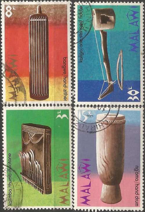 MALAWI 1973 SG#440-3 ANCIENT TRADITIONAL MUSICAL INSTRUMENTS USED