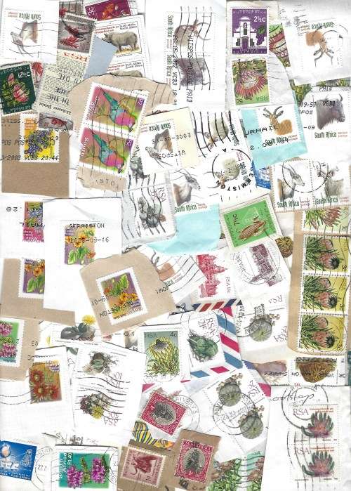KILOWARE OF SOUTH AFRICA USED STAMPS ON PAPER 1 KILOGRAM