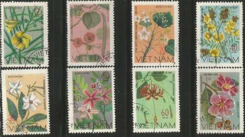 VIETNAM 1977 Sc#884-91 COMPLETE VFU SET OF FLOWERS 0041