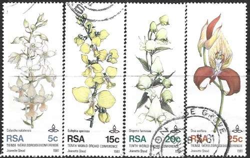 South Africa 1981 10Th World Orchid Conf Durban Complete Set Used 0194