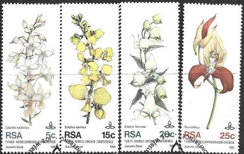 South Africa 1981 10Th World Orchid Conf Durban Complete Set Used 0194