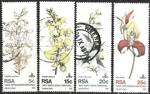 South Africa 1981 10Th World Orchid Conf Durban Complete Set Used 0194