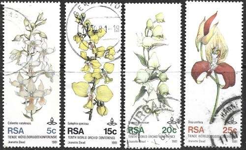 South Africa 1981 10Th World Orchid Conf Durban Complete Set Used 0194