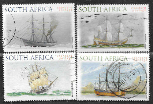 SOUTH AFRICA 1999 SOUTH AFRICA SAILING SHIPS Sc1102-5 COMPLETE POSTALLY USED SET 1052