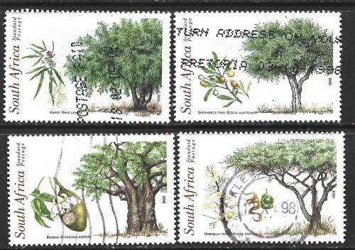 SOUTH AFRICA 1998 SOUTH AFRICA INDIGENOUS TREES Sc1075-8 COMPLETE POSTAL USED SET 0428