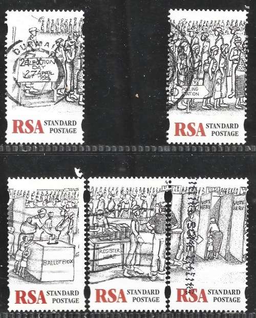 SOUTH AFRICA 1997 FIRST DEMOCRATIC ELECTIONS DIFFICULT TO GET COMPLETE POSTAL USED SET 0577