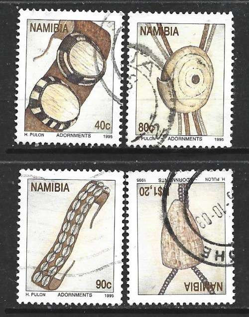 Namibia 1995 Traditional Namibian Adornments Sc#787-90 Complete Used  Set 0413