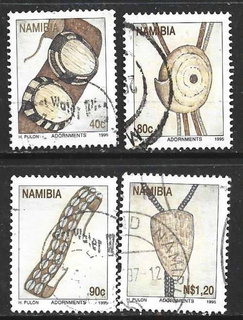 Namibia 1995 Traditional Namibian Adornments Sc#787-90 Complete Used  Set 0413