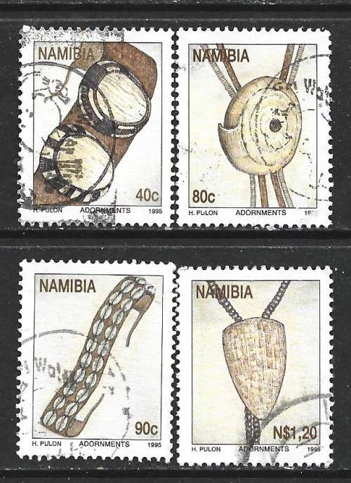 Namibia 1995 Traditional Namibian Adornments Sc#787-90 Complete Used  Set 0413