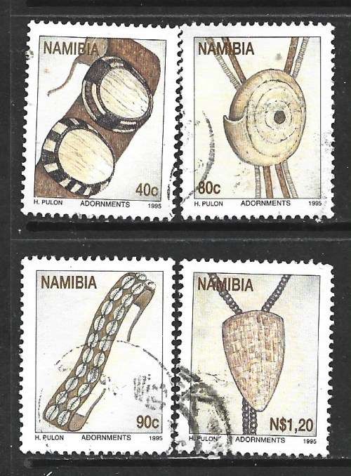Namibia 1995 Traditional Namibian Adornments Sc#787-90 Complete Used  Set 0413