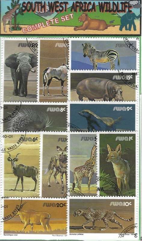 South West Africa 1980 Animal Wildlife Sc447-63 556-7 Complete Set 21 Values Used PC0171