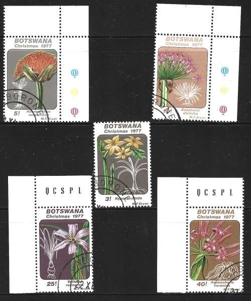 Botswana 1977 Christmas - Flowers Sc#1193-7 Complete Used Set 0129