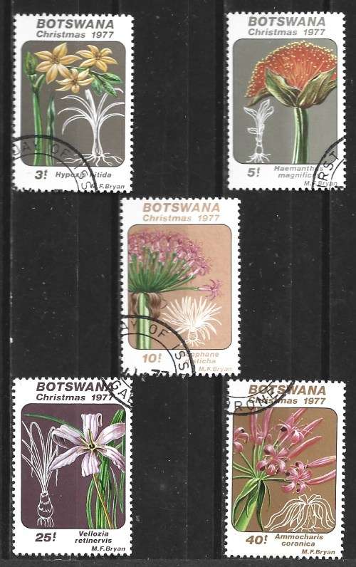 Botswana 1977 Christmas - Flowers Sc#1193-7 Complete Used Set 0129