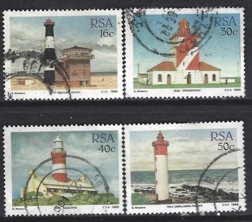 South Africa 1988 Lighthouses Value $7 Sc#714-7 Complete Difficult To Get Postal Used Set