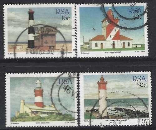 South Africa 1988 Lighthouses Value $7 Sc#714-7 Complete Difficult To Get Postal Used Set
