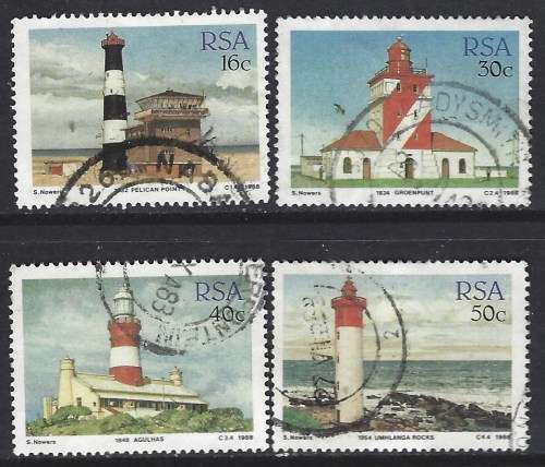 South Africa 1988 Lighthouses Value $7 Sc#714-7 Complete Difficult To Get Postal Used Set
