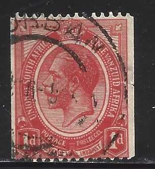 Union Of South Africa 1914 King George 1d Red Coil Stamps 0596