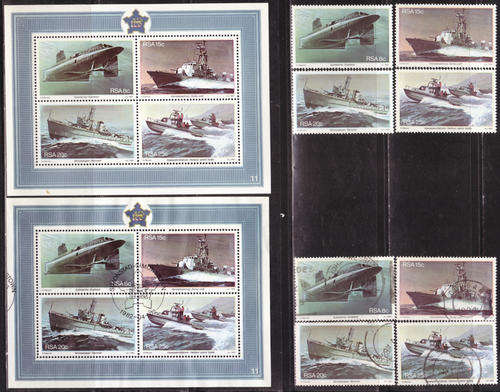 SOUTH AFRICA 1982 25 ANNIV. SIMONSTOWN NAVAL BASE MINIATURE SHEETS + COMPLETE SETS UMM & USED