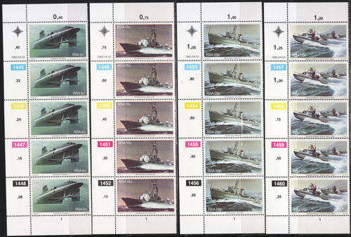 SOUTH AFRICA 1982 25 ANNIV. SIMONSTOWN NAVAL BASE COMPLETE SET OF CONTROL BLOCKS UNMOUNTED MINT