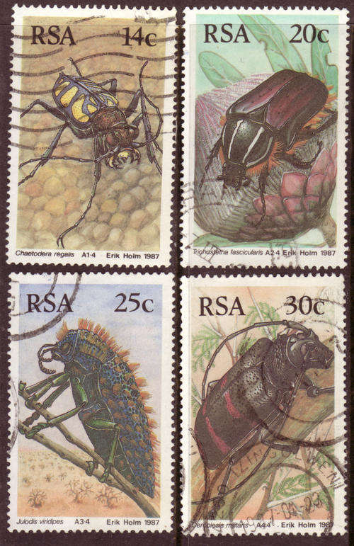 SOUTH AFRICA 1986 BEETLES COMPLETE POSTALLY USED SET