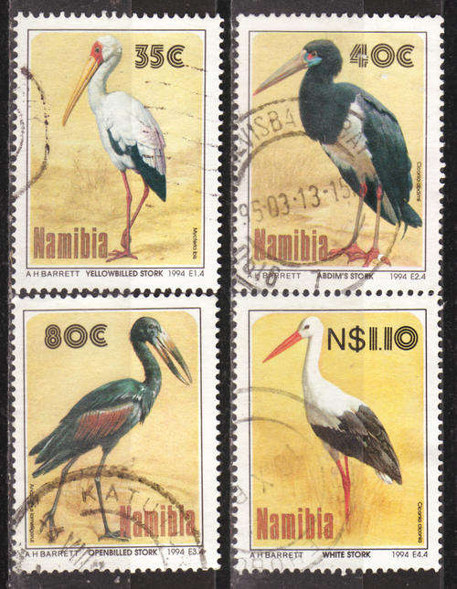 NAMIBIA 1994 STORKS OF ETOSHA COMPLETE POSTALLY USED SET