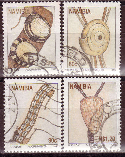 NAMIBIA 1995 TRADITIONAL NAMIBIAN ADORNMENTS COMPLETE POSTALLY USED SET