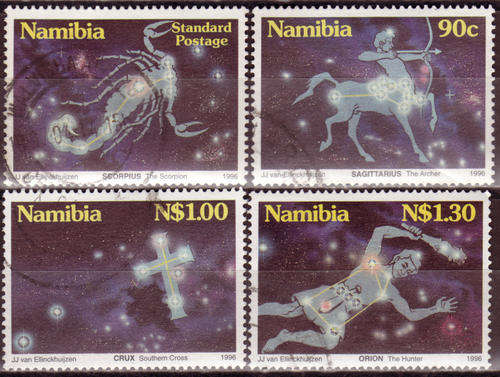 NAMIBIA 1995 STARS IN THE NAMIBIAN SKY COMPLETE POSTALLY USED SET