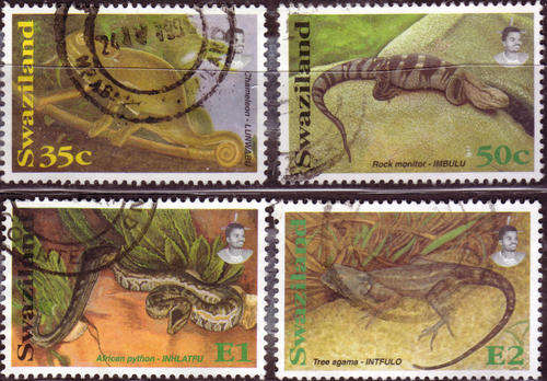 SWAZILAND 1996 REPTILES COMPLETE POSTALLY USED SET
