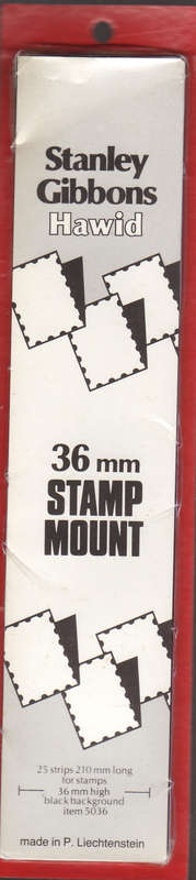 HAWID MOUNTS STANLEY GIBBONS 19 STRIPS x 210mm LONG 36mm HIGH STAMP MOUNTS