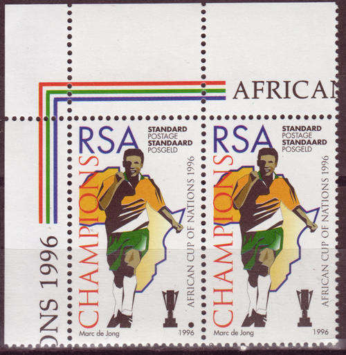 SOUTH AFRICA 1996 MISSING BALL VARIETY SOCCER AFRICAN CUP OF NATIONS MNH 0354