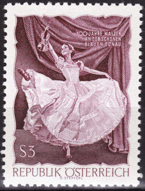 AUSTRIA 1967 UNMOUNTED MINT SG#1494 CENTENARY OF BLUE DANUBE WALTZ