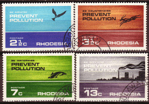 RHODESIA 1972 PREVENT POLLUTION COMPLETE VERY FINE USED SET