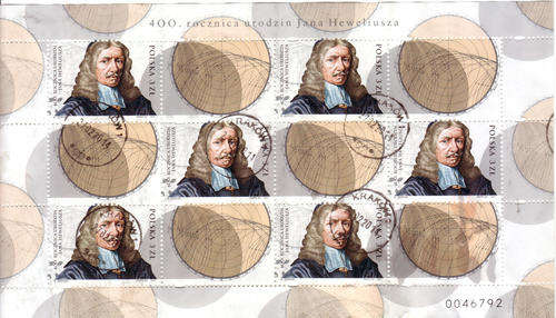 POLAND 2011 MINIATURE SHEET USED 400th anniversary of Jan Hewelius birth