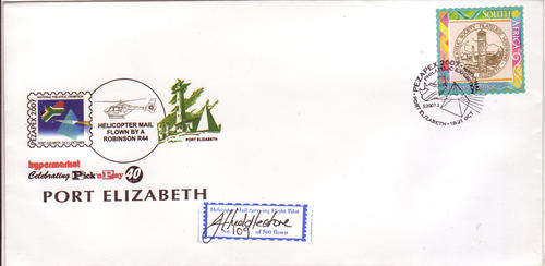 South Africa 2007 Helicopter Flight Mail Cover Robinson R44 Autographed 500 Limited Edition FDC0134