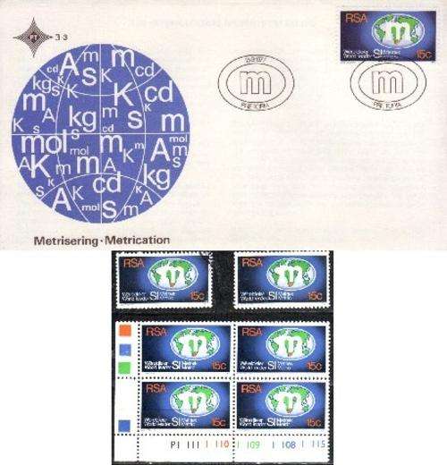 SOUTH AFRICA 1977 METRICATION COMPLETE ISSUE MNH CONTROL FDC & SINGLES