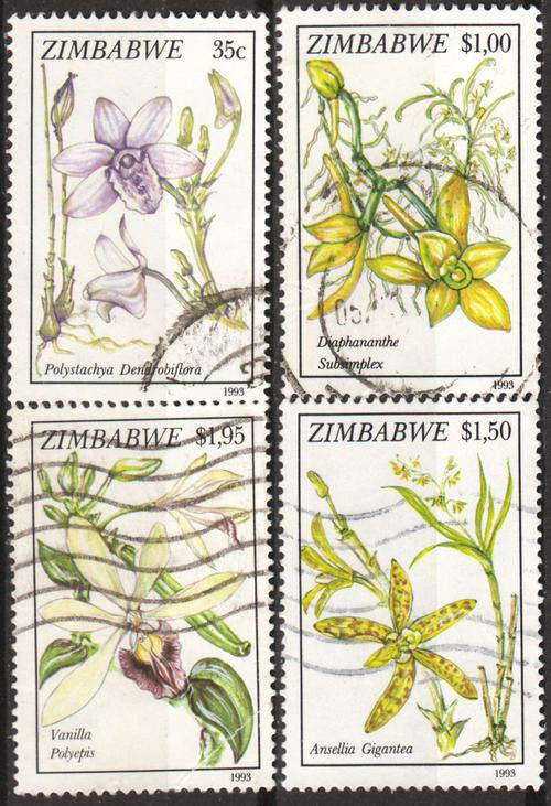 ZIMBABWE 1993 ORCHIDS COMPLETE USED SET SG #860-3